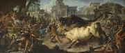 Jean Francois de troy Jason taming the bulls of Aeetes oil painting artist